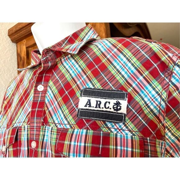 Mens Macys American Rag Plaid Casual Button Down Shirt - Sz XL - Picture 2 of 2